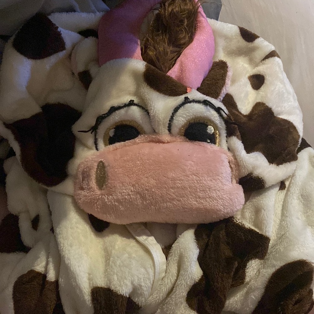 Walmart brand, size M, cow onesie
